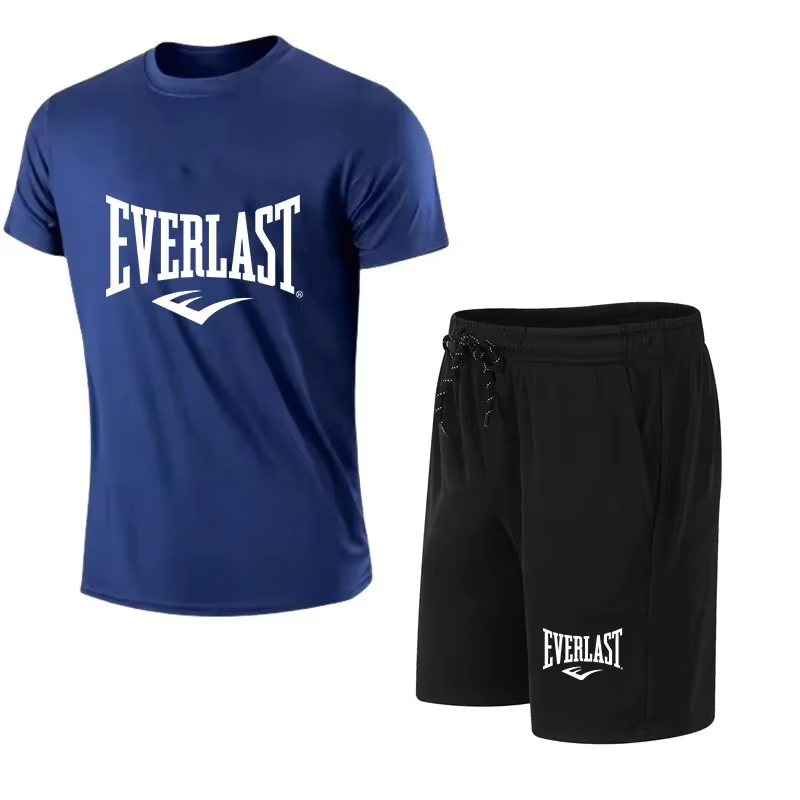 Streetwear Brand T Shirt - EVERLAST Men's T-shirt + Shorts 2pcs