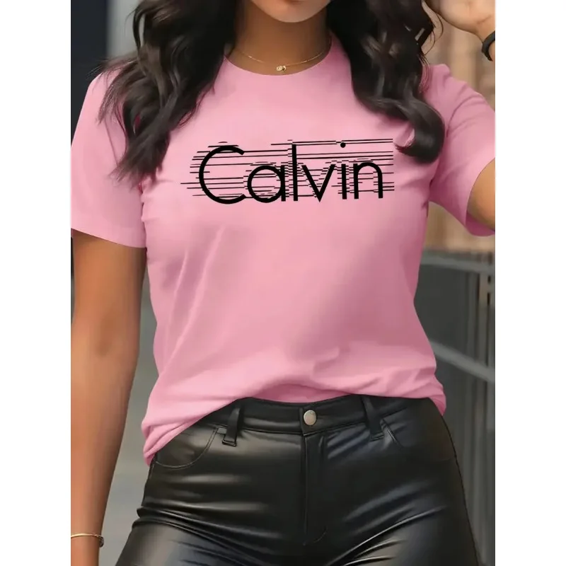 Streetwear Brand Shirts - Calvin Women's T-Shirt Leisure Fashion Short
